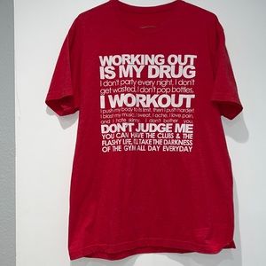 Joey Swoll red t-shirt. Great condition. Size Large.